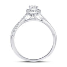 14K White Gold Oval Diamond Solitaire Bridal Wedding Engagement Ring (Certified) 1/3 Cttw - Splendid Jewellery