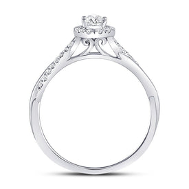14K White Gold Oval Diamond Solitaire Bridal Wedding Engagement Ring (Certified) 1/3 Cttw - Splendid Jewellery