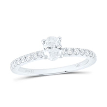 Load image into Gallery viewer, 14K White Gold Oval Diamond Women's Oval Solitaire Bridal Wedding Engagement Ring (Certified) 3/4 Cttw - Splendid Jewellery