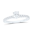 14K White Gold Oval Diamond Women's Oval Solitaire Bridal Wedding Engagement Ring (Certified) 3/4 Cttw - Splendid Jewellery