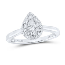 Load image into Gallery viewer, 14K White Gold Pear Diamond Engagement Ring 1/2 Cttw - Splendid Jewellery