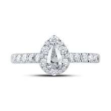 Load image into Gallery viewer, 14K White Gold Pear Diamond Engagement Single Halo 1 Cttw - Splendid Jewellery
