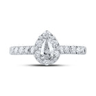 14K White Gold Pear Diamond Engagement Single Halo 1 Cttw - Splendid Jewellery