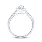 14K White Gold Pear Diamond Engagement Single Halo 1 Cttw - Splendid Jewellery