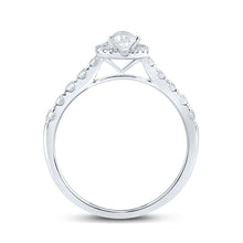 Load image into Gallery viewer, 14K White Gold Pear Diamond Engagement Single Halo 1 Cttw - Splendid Jewellery