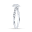 14K White Gold Pear Diamond Engagement Single Halo 1 Cttw - Splendid Jewellery