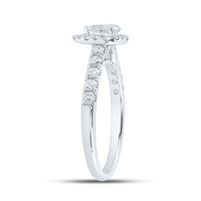 Load image into Gallery viewer, 14K White Gold Pear Diamond Engagement Single Halo 1 Cttw - Splendid Jewellery