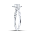 14K White Gold Pear Diamond Engagement Single Halo 1 Cttw - Splendid Jewellery