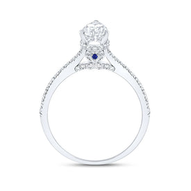 14K White Gold Pear Diamond Pear Engagement Ring 1 Cttw - Splendid Jewellery