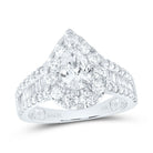 14K White Gold Pear Diamond Single Halo Engagement Ring 2 Cttw - Splendid Jewellery