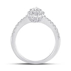14K White Gold Pear Diamond Women's Pear Halo Bridal Wedding Engagement Ring (Certified) 1 Cttw - Splendid Jewellery