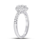14K White Gold Pear Diamond Women's Pear Halo Bridal Wedding Engagement Ring (Certified) 1 Cttw - Splendid Jewellery