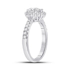 14K White Gold Pear Diamond Women's Pear Halo Bridal Wedding Engagement Ring (Certified) 1 Cttw - Splendid Jewellery