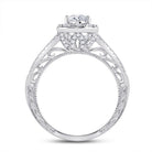 14K White Gold Pear Diamond Women's Pear Halo Bridal Wedding Engagement Ring (Certified) 1 Cttw - Splendid Jewellery