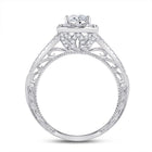 14K White Gold Pear Diamond Women's Pear Halo Bridal Wedding Engagement Ring (Certified) 1 Cttw - Splendid Jewellery