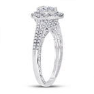 14K White Gold Pear Diamond Women's Pear Halo Bridal Wedding Engagement Ring (Certified) 1 Cttw - Splendid Jewellery