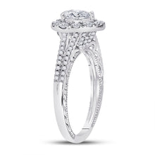 Load image into Gallery viewer, 14K White Gold Pear Diamond Women's Pear Halo Bridal Wedding Engagement Ring (Certified) 1 Cttw - Splendid Jewellery