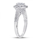 14K White Gold Pear Diamond Women's Pear Halo Bridal Wedding Engagement Ring (Certified) 1 Cttw - Splendid Jewellery