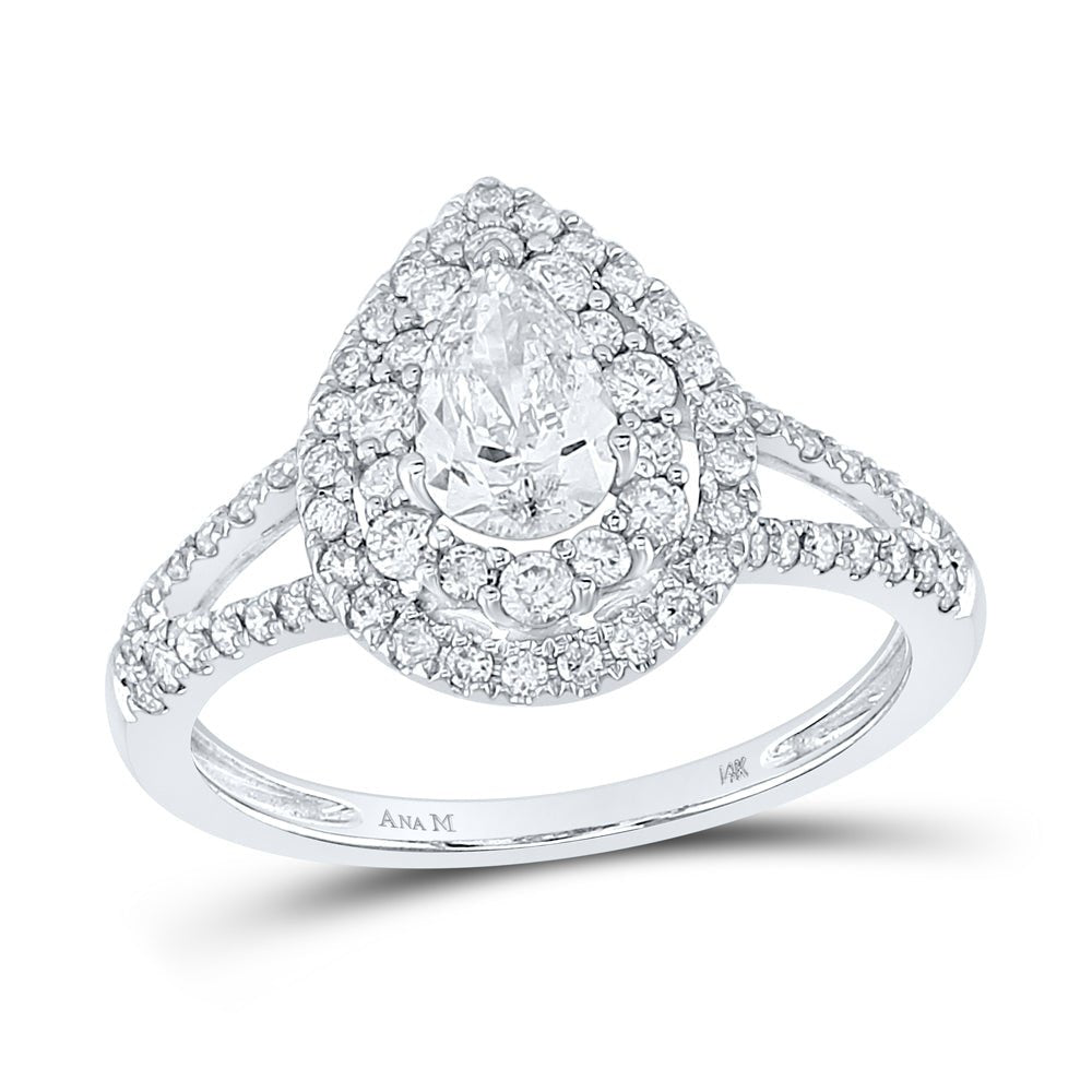 14K White Gold Pear Diamond Women's Pear Solitaire Bridal Wedding Engagement Ring 1 (Certified) 1 1/5 Cttw - Splendid Jewellery