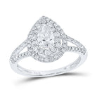 14K White Gold Pear Diamond Women's Pear Solitaire Bridal Wedding Engagement Ring 1 (Certified) 1 1/5 Cttw - Splendid Jewellery