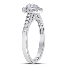Load image into Gallery viewer, 14K White Gold Pear Diamond Women's Pear Solitaire Bridal Wedding Engagement Ring (Certified) 1/2 Cttw - Splendid Jewellery
