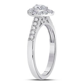 14K White Gold Pear Diamond Women's Pear Solitaire Bridal Wedding Engagement Ring (Certified) 1/2 Cttw - Splendid Jewellery