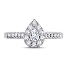14K White Gold Pear Diamond Women's Pear Solitaire Bridal Wedding Engagement Ring (Certified) 1/2 Cttw - Splendid Jewellery