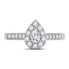 14K White Gold Pear Diamond Women's Pear Solitaire Bridal Wedding Engagement Ring (Certified) 1/2 Cttw - Splendid Jewellery