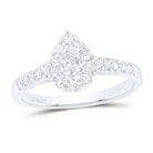 14K White Gold Pear Diamond Women's Pear Solitaire Bridal Wedding Engagement Ring (Certified) 1/2 Cttw - Splendid Jewellery