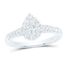 Load image into Gallery viewer, 14K White Gold Pear Diamond Women's Pear Solitaire Bridal Wedding Engagement Ring (Certified) 1/2 Cttw - Splendid Jewellery