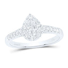 14K White Gold Pear Diamond Women's Pear Solitaire Bridal Wedding Engagement Ring (Certified) 1/2 Cttw - Splendid Jewellery