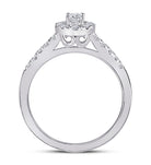 14K White Gold Pear Diamond Women's Pear Solitaire Bridal Wedding Engagement Ring (Certified) 1/2 Cttw - Splendid Jewellery