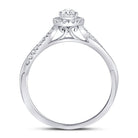 14K White Gold Pear Diamond Women's Pear Solitaire Bridal Wedding Engagement Ring (Certified) 1/3 Cttw - Splendid Jewellery