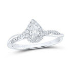 14K White Gold Pear Diamond Women's Pear Solitaire Bridal Wedding Engagement Ring (Certified) 1/3 Cttw - Splendid Jewellery