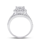 14K White Gold Princess Diamond Bridal Ring 2 Cttw - Splendid Jewellery