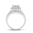 14K White Gold Princess Diamond Bridal Ring 2 Cttw - Splendid Jewellery