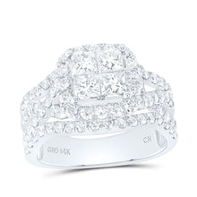 Load image into Gallery viewer, 14K White Gold Princess Diamond Bridal Ring 2 Cttw - Splendid Jewellery