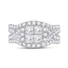 14K White Gold Princess Diamond Bridal Ring 2 Cttw - Splendid Jewellery