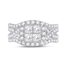 Load image into Gallery viewer, 14K White Gold Princess Diamond Bridal Ring 2 Cttw - Splendid Jewellery
