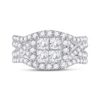 14K White Gold Princess Diamond Bridal Ring 2 Cttw - Splendid Jewellery
