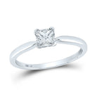 14K White Gold Princess Diamond Bridal Wedding Engagement Ring 1/2 Cttw - Splendid Jewellery