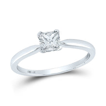 Load image into Gallery viewer, 14K White Gold Princess Diamond Bridal Wedding Engagement Ring 1/2 Cttw - Splendid Jewellery