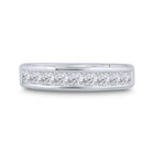 14K White Gold Princess Diamond Channel Set Single Row Wedding Band 1 Cttw - Splendid Jewellery