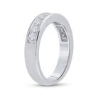 14K White Gold Princess Diamond Channel Set Single Row Wedding Band 1 Cttw - Splendid Jewellery