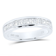 Load image into Gallery viewer, 14K White Gold Princess Diamond Channel Set Single Row Wedding Band 1 Cttw - Splendid Jewellery