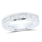 14K White Gold Princess Diamond Channel Set Single Row Wedding Band 1 Cttw - Splendid Jewellery