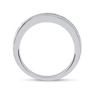 14K White Gold Princess Diamond Channel Set Single Row Wedding Band 1/2 Cttw - Splendid Jewellery