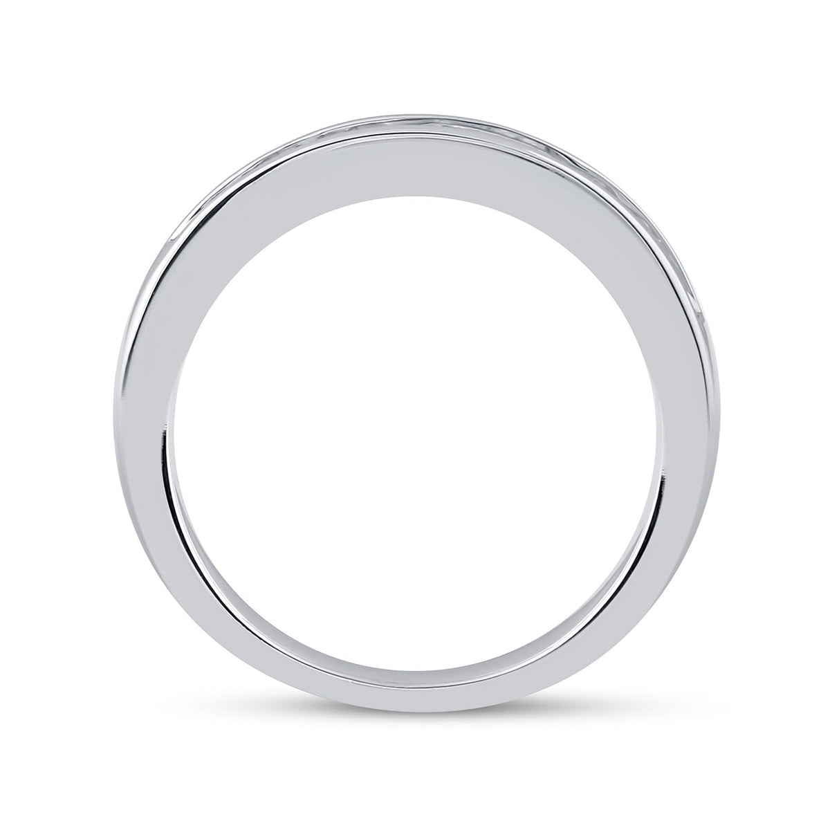 14K White Gold Princess Diamond Channel Set Single Row Wedding Band 1/2 Cttw - Splendid Jewellery