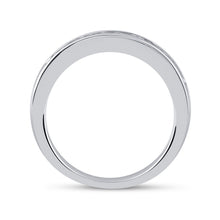 Load image into Gallery viewer, 14K White Gold Princess Diamond Channel Set Single Row Wedding Band 1/2 Cttw - Splendid Jewellery