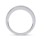 14K White Gold Princess Diamond Channel Set Single Row Wedding Band 1/2 Cttw - Splendid Jewellery